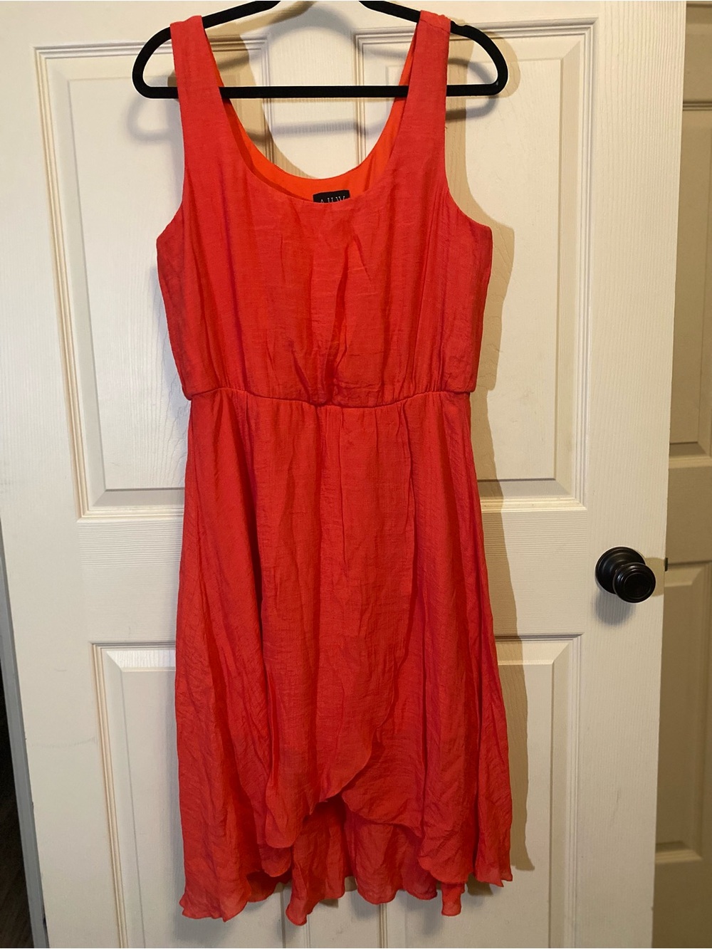 AUW Coral Red Sleeveless Summer Dress